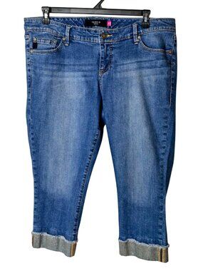 torrid Blue Rolled Cuff Denim Capris